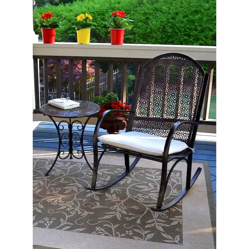 Ensemble de chaises à bascule de jardin en cuivre huilé (2 pièces)