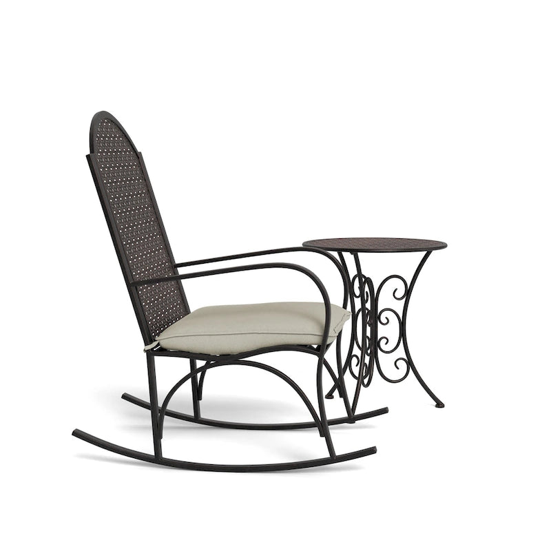 Ensemble de chaises à bascule de jardin en cuivre huilé (2 pièces)