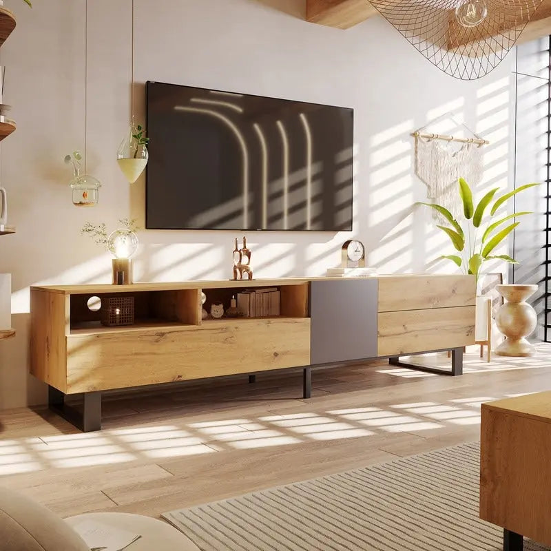 Meuble TV console média moderne pour téléviseur 80 pouces