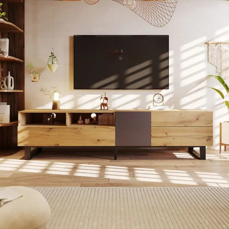 Meuble TV console média moderne pour téléviseur 80 pouces
