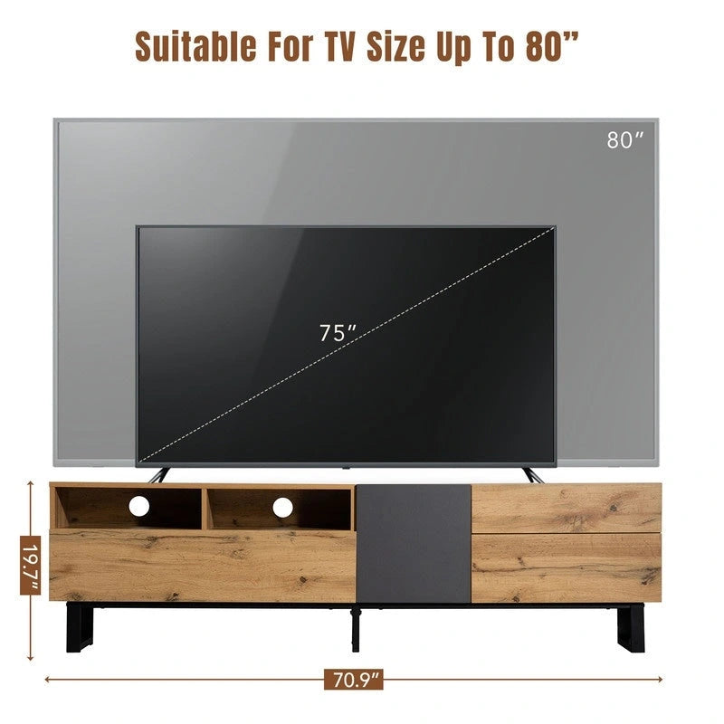 Meuble TV console média moderne pour téléviseur 80 pouces