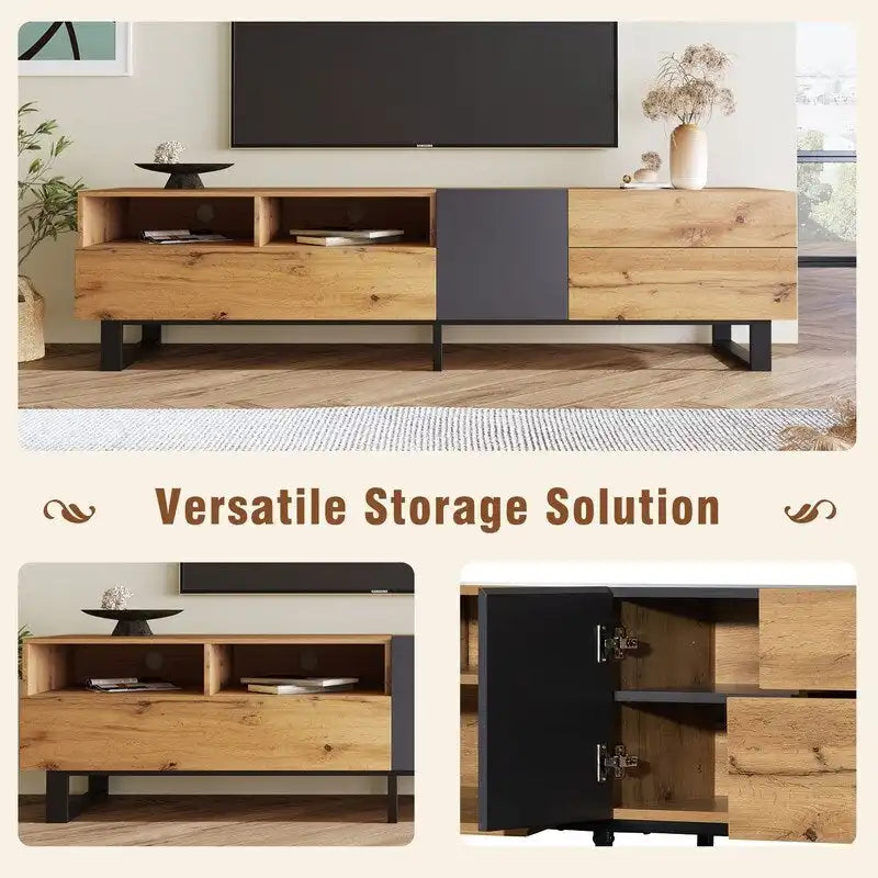Meuble TV console média moderne pour téléviseur 80 pouces