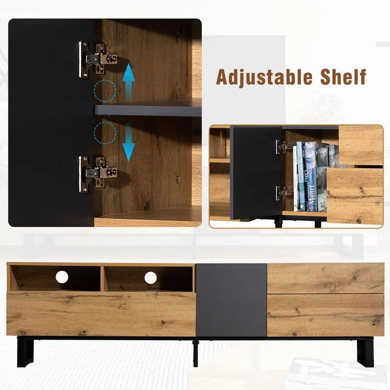 Meuble TV console média moderne pour téléviseur 80 pouces