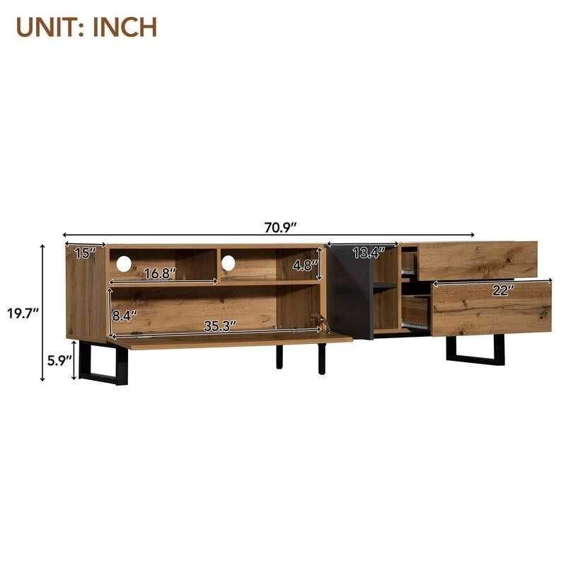 Meuble TV console média moderne pour téléviseur 80 pouces