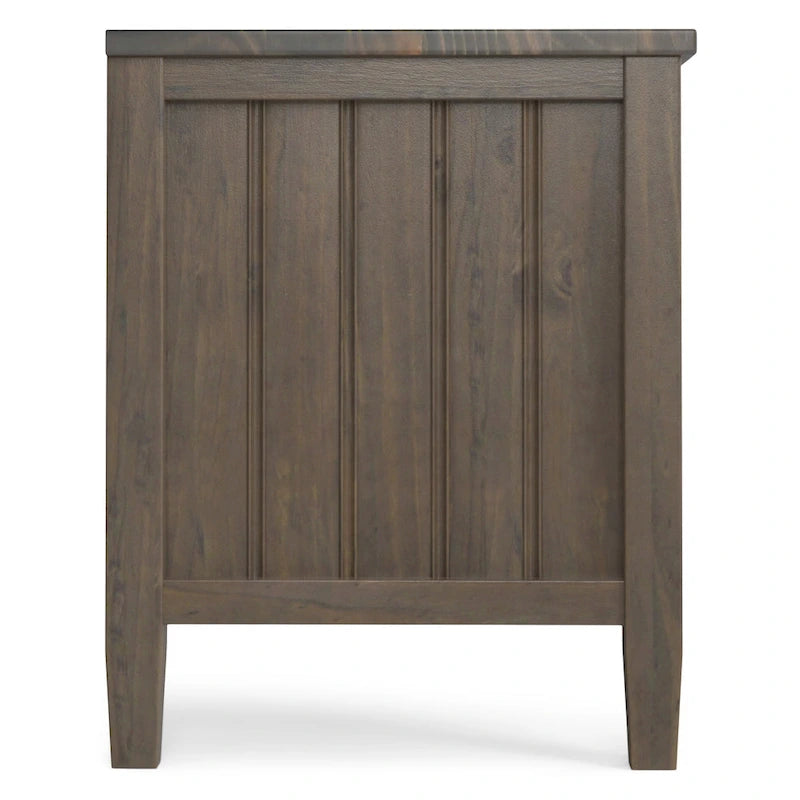Meuble TV/multimédia contemporain WYNDENHALL Rowan en BOIS MASSIF, largeur 50 po, brun fumé, pour téléviseurs jusqu'à 55 po - 16p x 50l x 20h