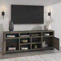 Meuble TV Bridgevine Home Joshua Creek de 213 cm pour téléviseurs jusqu'à 241 cm, aucun assemblage requis, finition bois de grange