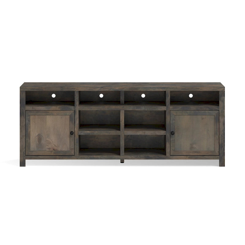 Meuble TV Bridgevine Home Joshua Creek de 213 cm pour téléviseurs jusqu'à 241 cm, aucun assemblage requis, finition bois de grange