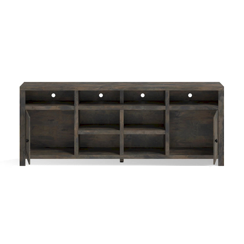 Meuble TV Bridgevine Home Joshua Creek de 213 cm pour téléviseurs jusqu'à 241 cm, aucun assemblage requis, finition bois de grange