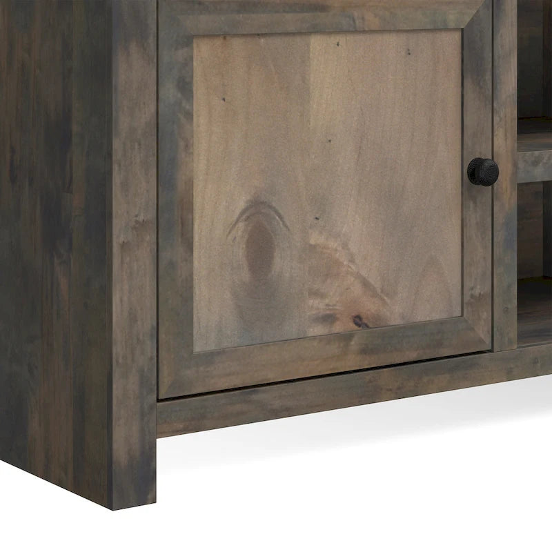 Meuble TV Bridgevine Home Joshua Creek de 213 cm pour téléviseurs jusqu'à 241 cm, aucun assemblage requis, finition bois de grange