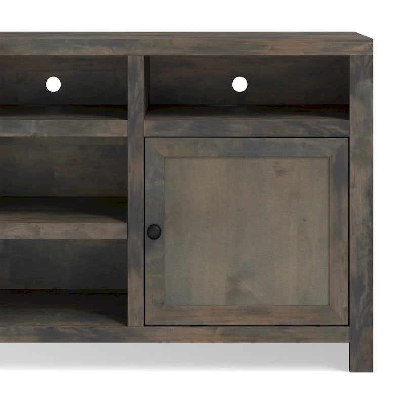Meuble TV Bridgevine Home Joshua Creek de 213 cm pour téléviseurs jusqu'à 241 cm, aucun assemblage requis, finition bois de grange