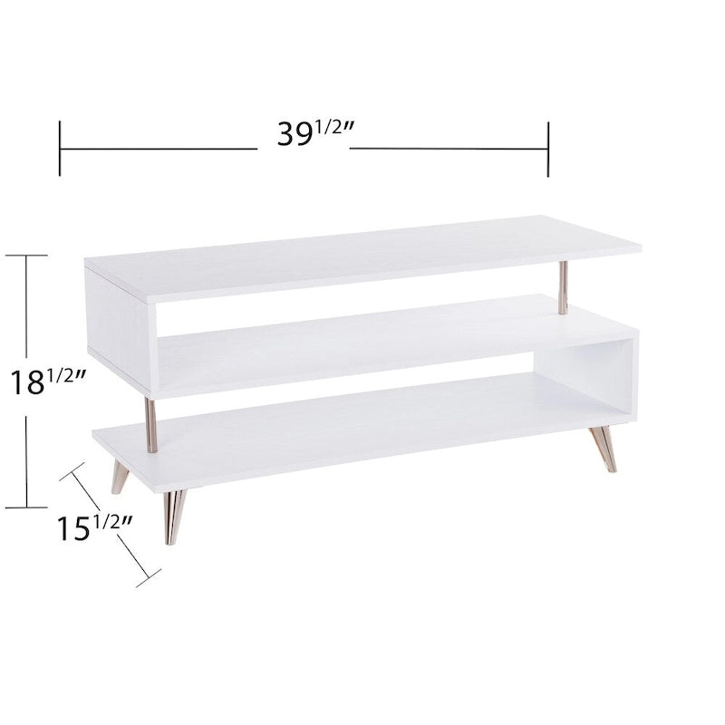 Meuble TV bas SEI Furniture blanc pour téléviseurs jusqu'à 41 po
