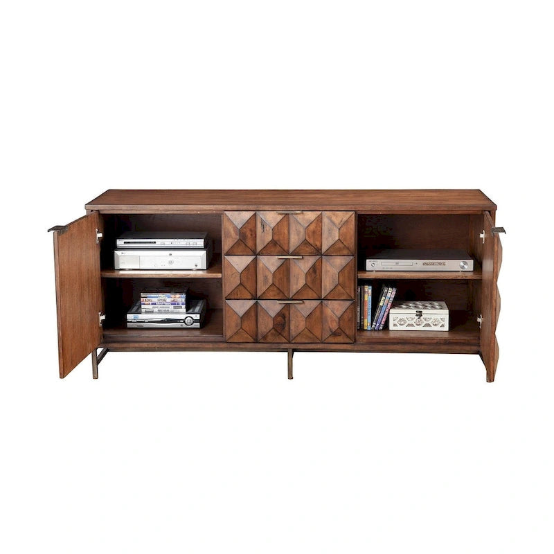 Origins by Alpine Trig TV Console for TV's up to 70, Mahogany