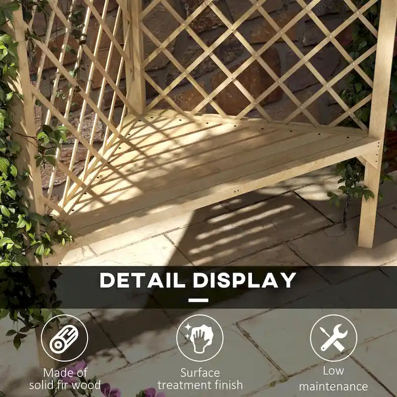 Outsunny Bancs de Jardin 55, Bancs de Parc en Bois d'Extérieur avec Assise à Lattes, Banc d'Entrée avec Dossier en Grille