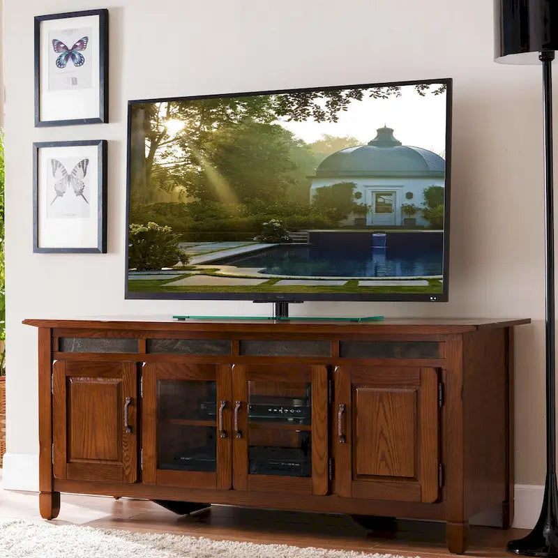 Meuble TV Leick Home Rustic Oak avec rangement fermé