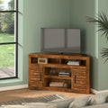 Meuble TV d'angle Bridgevine Home 52 pouces pour téléviseurs jusqu'à 55 pouces, aucun assemblage requis, finition Whiskey