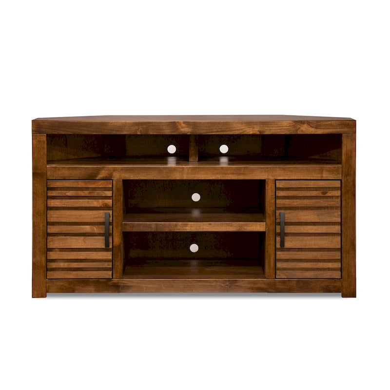 Meuble TV d'angle Bridgevine Home 52 pouces pour téléviseurs jusqu'à 55 pouces, aucun assemblage requis, finition Whiskey