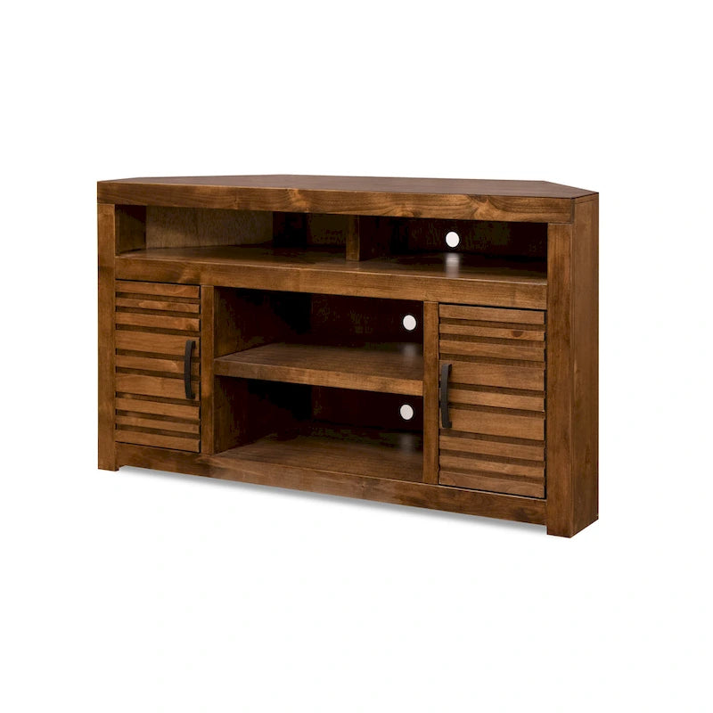Meuble TV d'angle Bridgevine Home 52 pouces pour téléviseurs jusqu'à 55 pouces, aucun assemblage requis, finition Whiskey