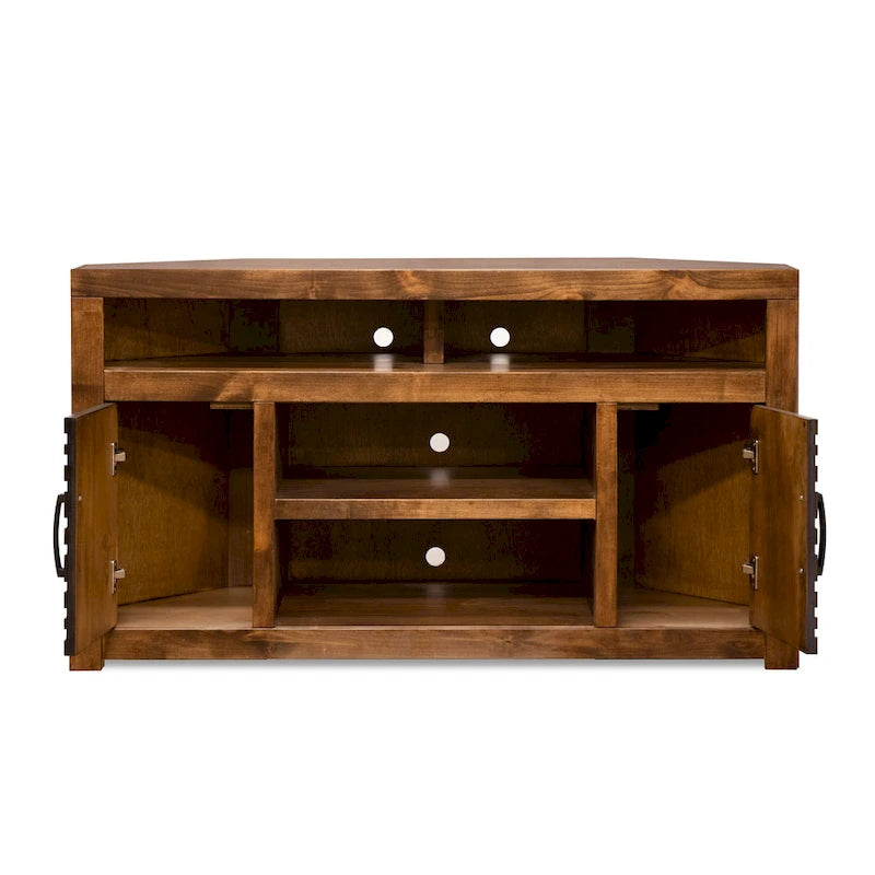 Meuble TV d'angle Bridgevine Home 52 pouces pour téléviseurs jusqu'à 55 pouces, aucun assemblage requis, finition Whiskey