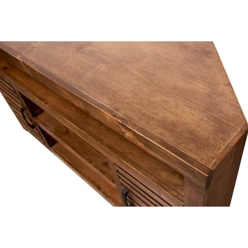 Meuble TV d'angle Bridgevine Home 52 pouces pour téléviseurs jusqu'à 55 pouces, aucun assemblage requis, finition Whiskey