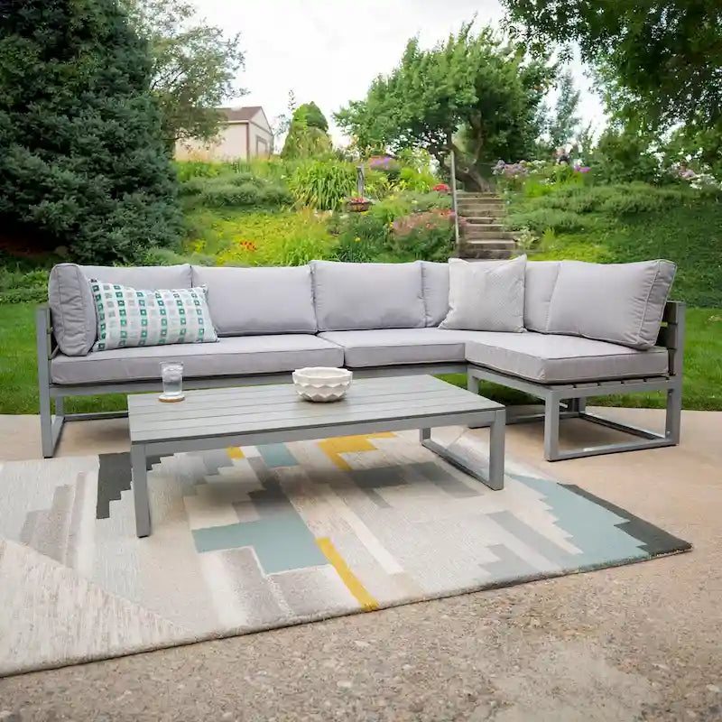 Ensemble de conversation extérieur 4 pièces Hampton gris Middlebrook