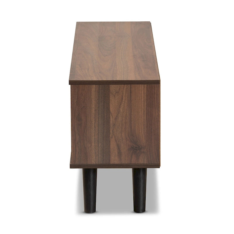 Meuble TV Mallory en bois noyer et gris bicolore