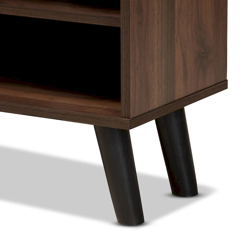 Meuble TV Mallory en bois noyer et gris bicolore