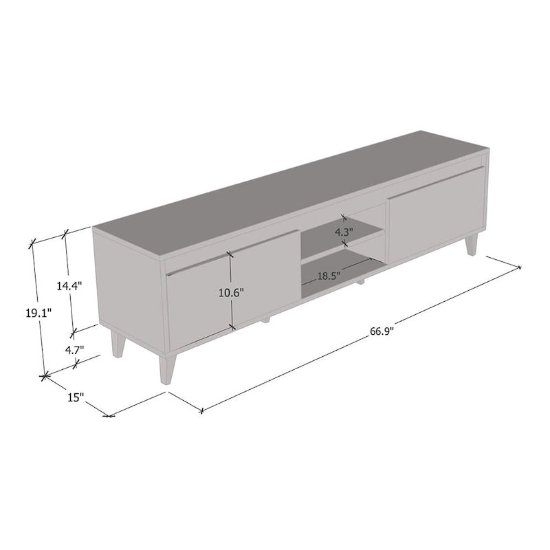 Meuble TV Nord II 67 - 48,5 H x 170 L x 38 P