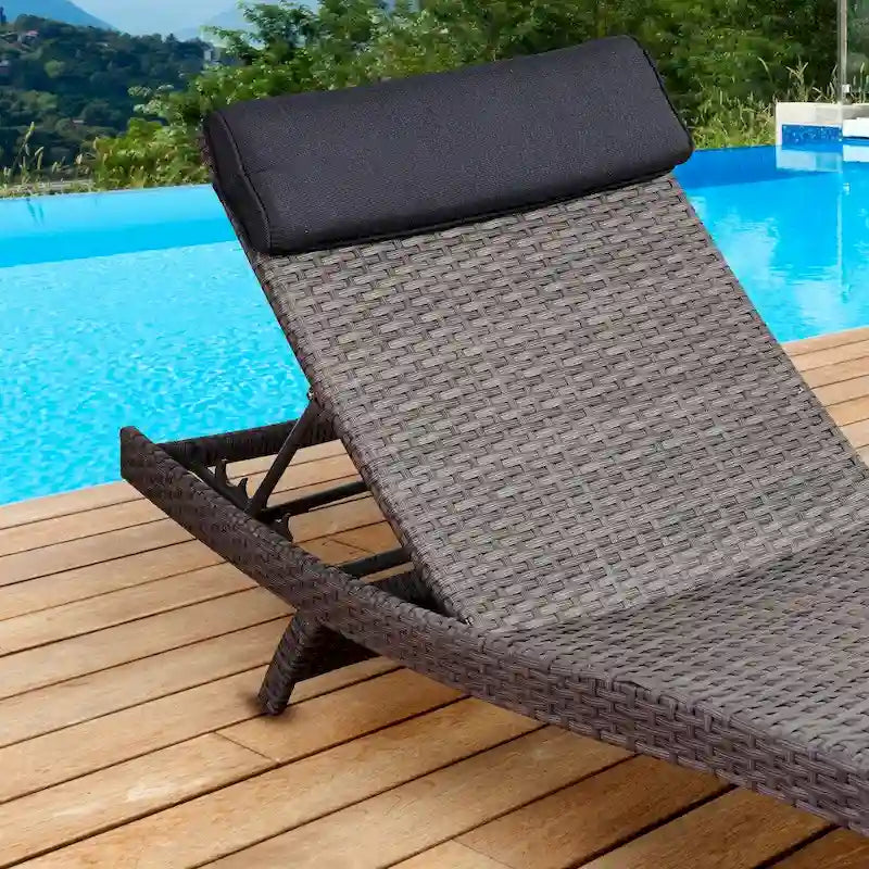 Chaises longues de luxe Atlantic Mykonos grises (lot de 2)