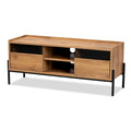 Meuble TV 2 portes Tasman moderne et industriel marron naturel