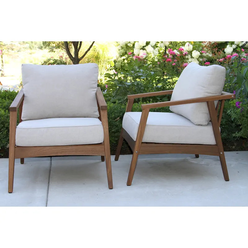 Fauteuils Eilaf modernes en eucalyptus (lot de 2)