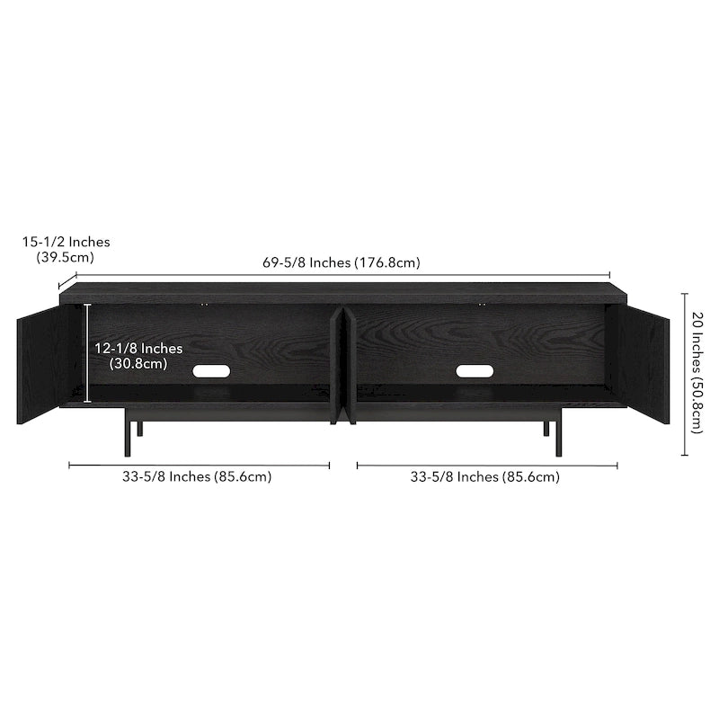 Meuble TV rectangulaire Whitman pour téléviseurs jusqu'à 75" - 70" de large