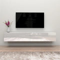 Meuble TV flottant mural moderne Berno de 180 cm, finition brillante