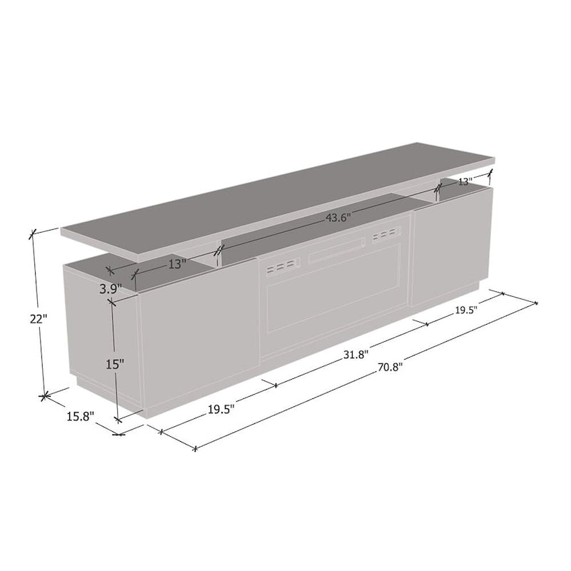 Meuble TV moderne Eva Meble Furniture avec cheminée électrique