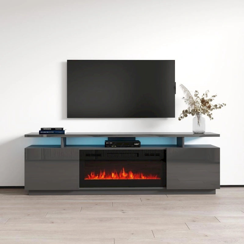 Meuble TV moderne Eva Meble Furniture avec cheminée électrique