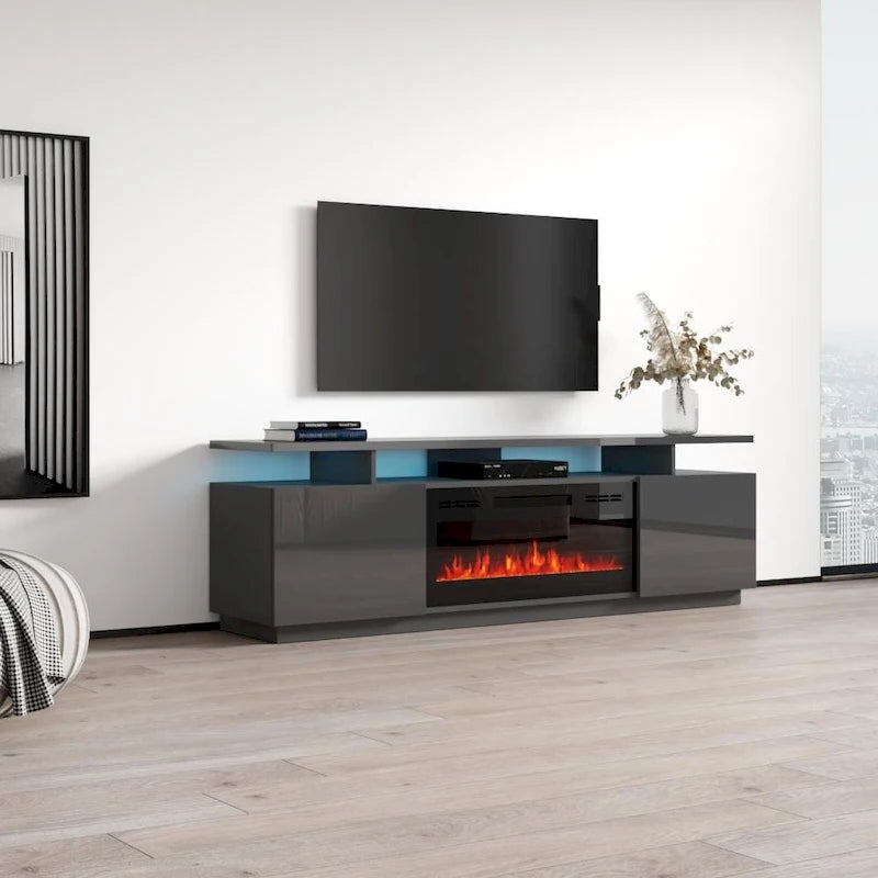 Meuble TV moderne Eva Meble Furniture avec cheminée électrique