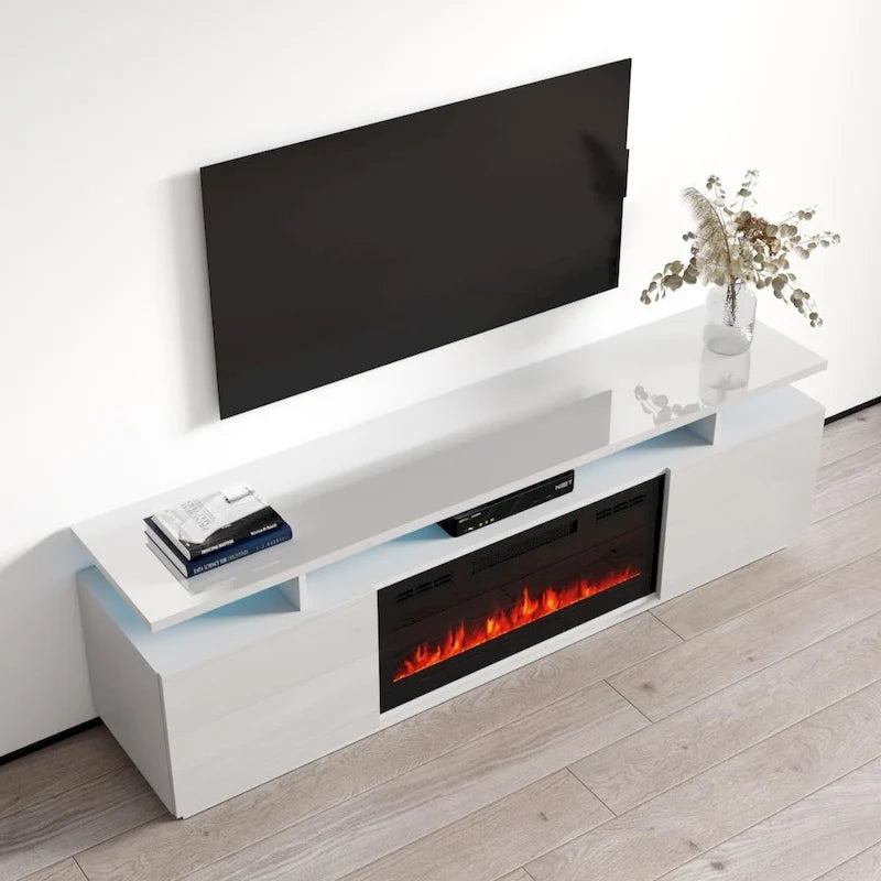 Meuble TV moderne Eva Meble Furniture avec cheminée électrique