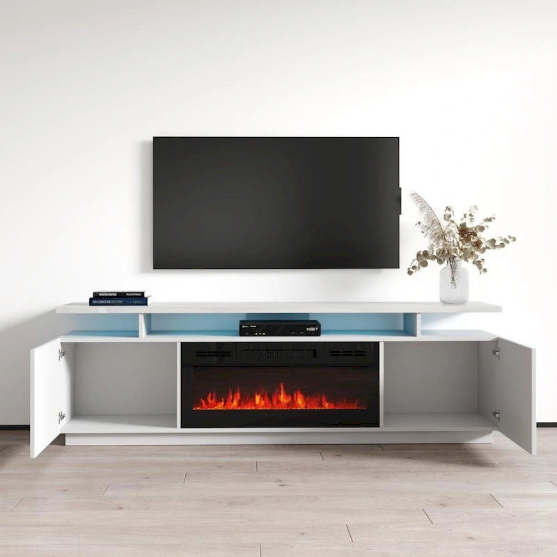 Meuble TV moderne Eva Meble Furniture avec cheminée électrique