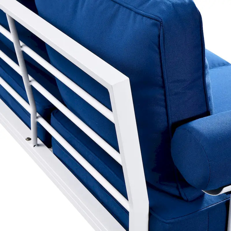 OVIOS Ensemble de jardin modulaire 6 pièces en aluminium avec poufs et coussins amovibles