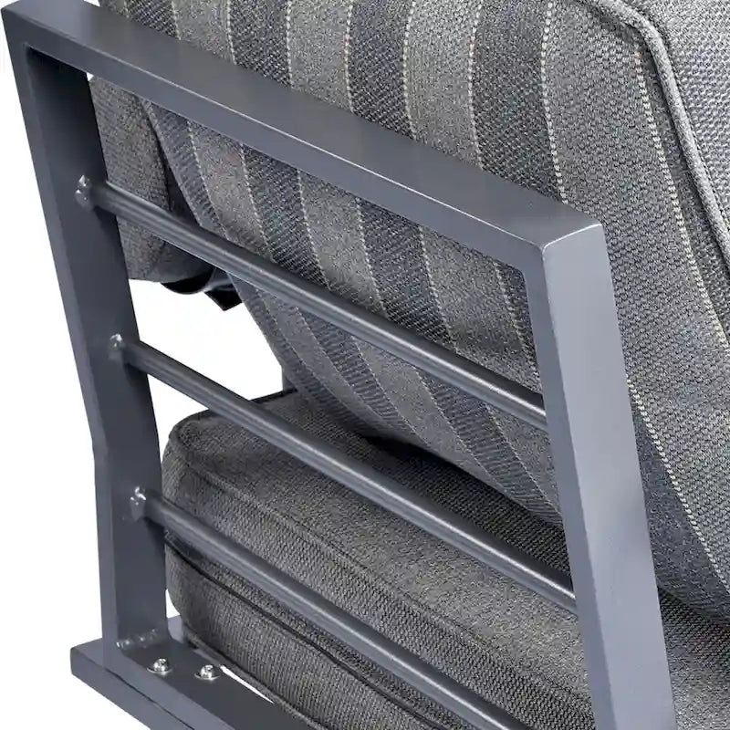 OVIOS Ensemble de jardin modulaire 6 pièces en aluminium avec poufs et coussins amovibles