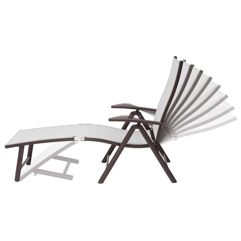 Pellebant Lot de 2 chaises longues de patio réglables en aluminium – N/A