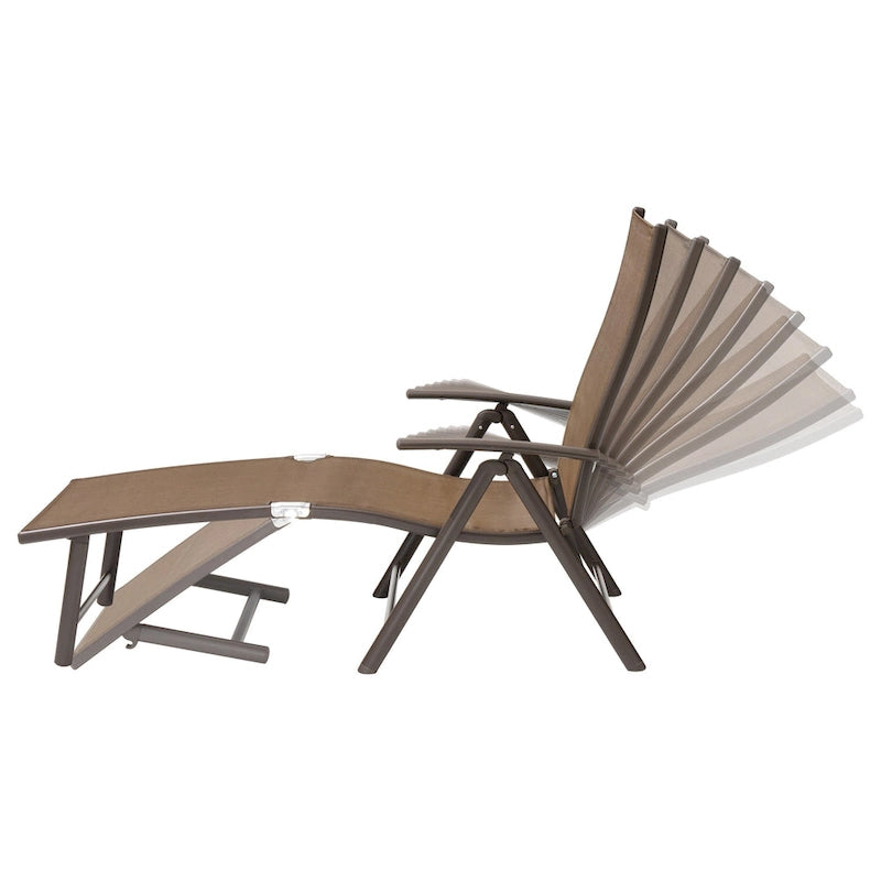 Pellebant Lot de 2 chaises longues de patio réglables en aluminium – N/A