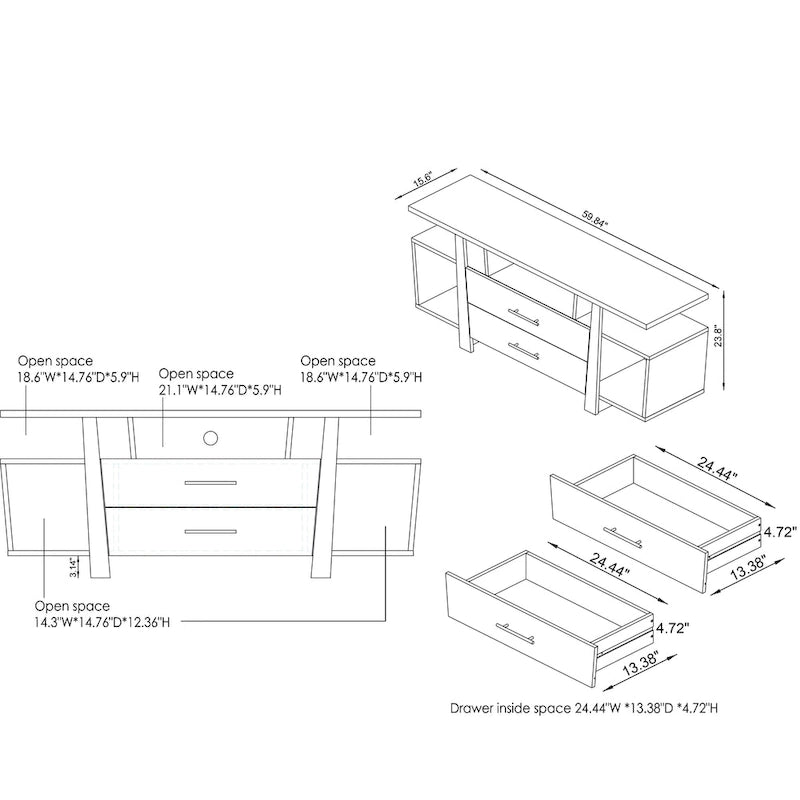 Bild Modern 60-inch Multi-functional Storage TV Console by Furniture of America