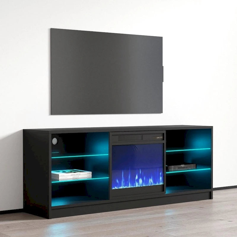 Meuble TV moderne Manhattan Electric Fireplace 58 po