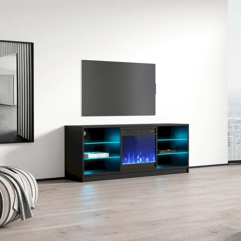 Meuble TV moderne Manhattan Electric Fireplace 58 po