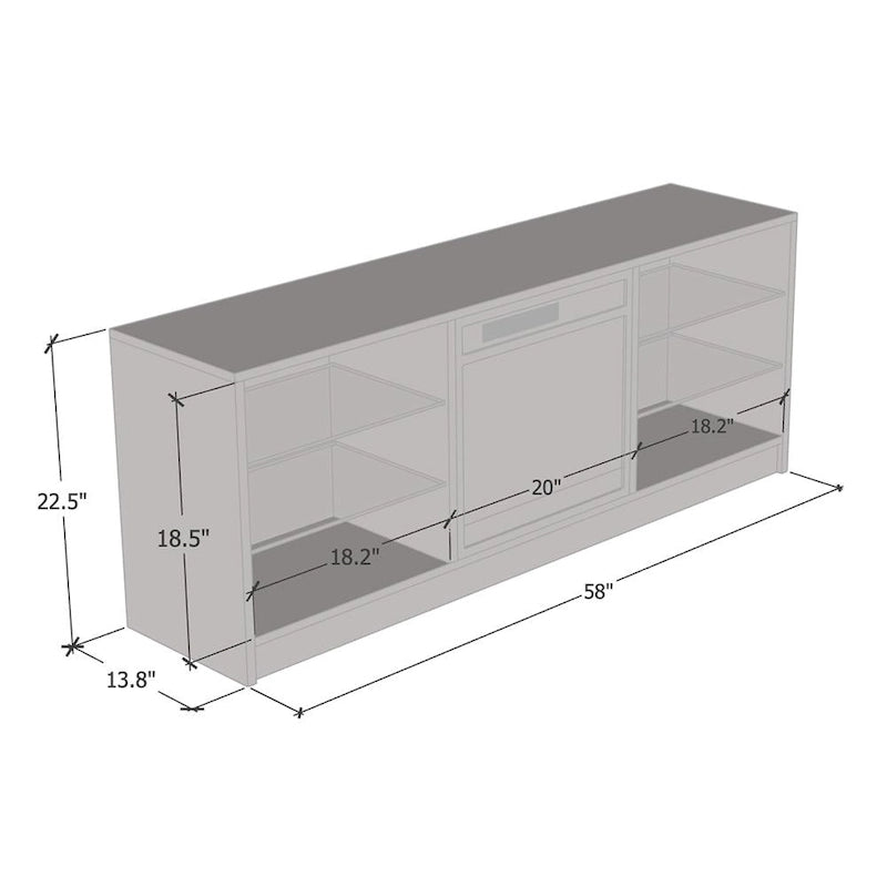 Meuble TV moderne Manhattan Electric Fireplace 58 po
