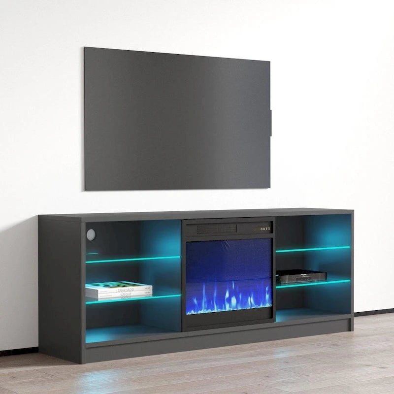 Meuble TV moderne Manhattan Electric Fireplace 58 po