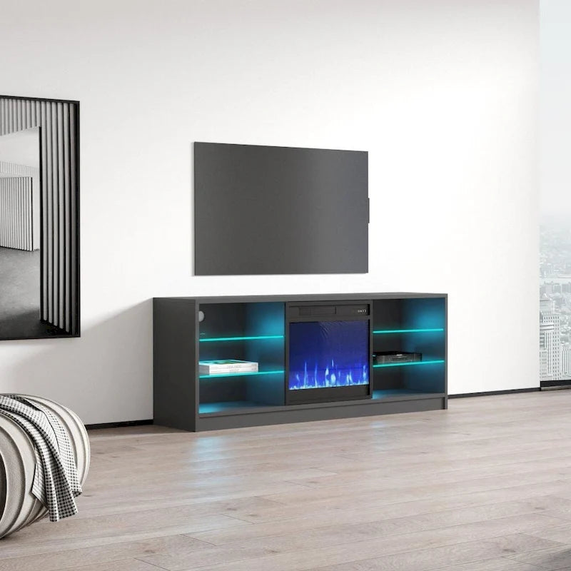 Meuble TV moderne Manhattan Electric Fireplace 58 po