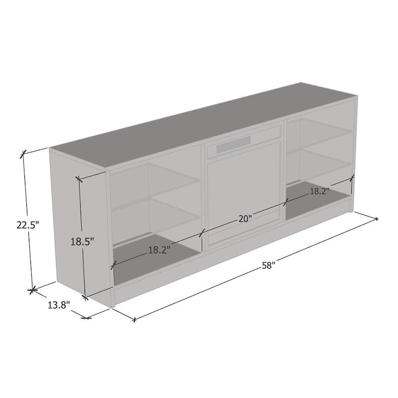 Meuble TV moderne Manhattan Electric Fireplace 58 po