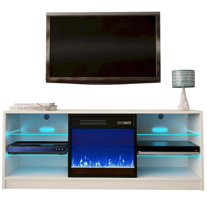 Meuble TV moderne Manhattan Electric Fireplace 58 po
