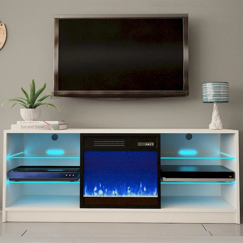 Meuble TV moderne Manhattan Electric Fireplace 58 po